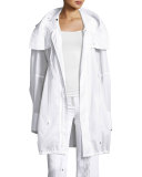 Kempton Hooded Drawstring Jacket, White