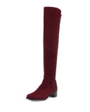 Reserve Suede Over-the-Knee Boot, Bordeaux