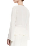 Layla Chiffon Surplice Blouse, Ivory