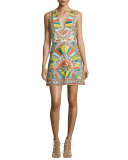Natali Sleeveless Sequined Racerback Dress, Multicolor