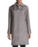 Hooded Tech-Fabric Jacket, Gray