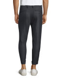 City Cropped Chino Trousers, Charcoal