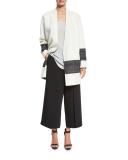 Rowe Pleated Cropped Wide-Leg Pants, Black
