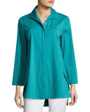Marla Placket-Front Blouse, Blue