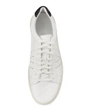 Simon Textured Leather Low-Top Sneaker, White