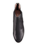 Folks Leather Demi-Wedge Bootie, Black