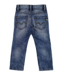 Faded Straight-Leg Faux Jeans, Blue, Size 3-7