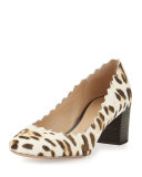 Lauren Scalloped Calf-Hair Pump