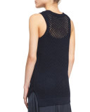 Mesh-Stitch Cotton Tank