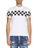 Checkered Polo Shirt, White