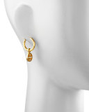 Small Hammered Gold Hoop Earrings, 3/4"