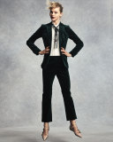 Velvet Cropped Pants, Spruce