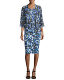 Floral-Print Maxi Poncho