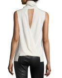 Kalis Draped-Back Turtleneck Top
