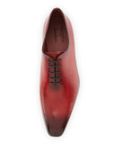 Leather Lace-Up Shoe, Red