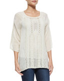 Liya 3/4-Sleeve Georgette Tunic, Shell, Plus Size
