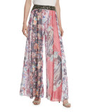 Marisa Multipattern Silk Pants, Multicolor