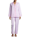 Striped Classic Poplin Pajama Set, Pink