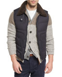 Cashmere Three-Button Knit Jacket, Blue