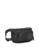 Nylon Belt Bag with Leather Trim