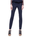 Melissa Double-Faced Slim Pants, Navy