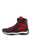 America's Cup Men's High-Top Sneaker, Black/Red