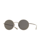 After Midnight Round Sunglasses, Silver/Gray