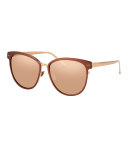 Square Two-Tone Sunglasses, Rose Gold