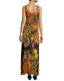 Sleeveless Floral-Print Maxi Dress, Multi