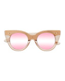Nefertiti Two-Tone Cat-Eye Sunglasses, Pink