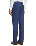 Genesis Slim-Fit Wool Trousers, Blue