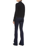 Arrow Silk-Trim Cashmere Sweater, Black