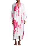 Peony Long Satin Nightgown, Multi Pattern