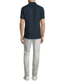 Short-Sleeve Linen Shirt, Eclipse