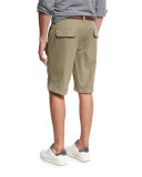 Flat-Front Cotton Shorts