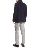 Jersey Long-Sleeve Sport Shirt, Pale Blue