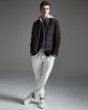 Rustic Quilted Wool Vest, Anthracite