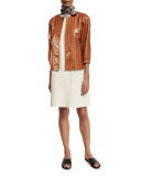 Kristianne Sleeveless Bateau-Neck Dress, Beige