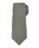 Neat Circle-Medallion Printed Silk Tie