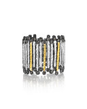 Spring Tricolor Gold & Silver Band Ring, Sz 7