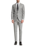 Rustic Solid Two-Piece Wool Suit, Light Gray