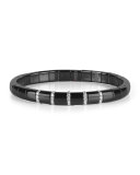 Pura Matte Black Ceramic & 18K White Gold Five-Row Bracelet with Diamonds, 0.36 tdcw