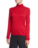 Silk-Cashmere Long-Sleeve Turtleneck, Plus Size  
