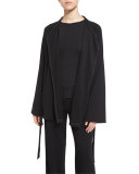 Belted Wool Felt Jacket, Black