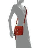 Dog Clip Suede Saddle Bag, Baked Clay