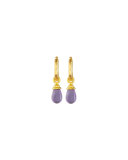18k Gold & Amethyst Earring Pendants
