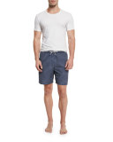 Geometric-Print Swim Trunks, Midnight