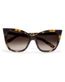 Cat and Mouse Cat-Eye Sunglasses, Black/Havana