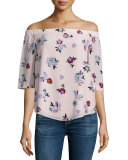Floral-Print Off-the-Shoulder Top