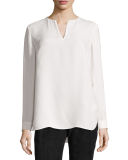 Byrus Split-Neck Silk Blouse